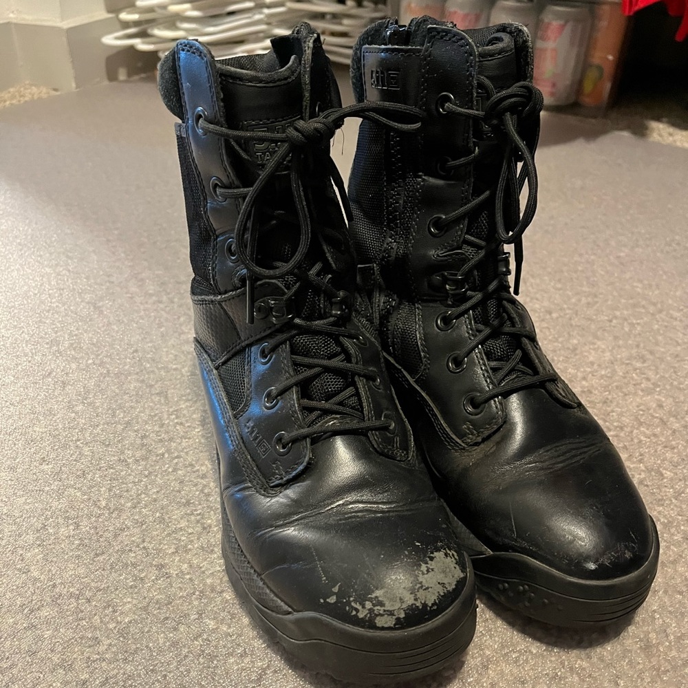 5.11 TACTICAL ATAC 8" Side Zip Womens Black Combat Boots Womens 9